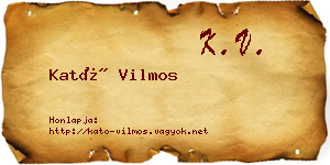 Kató Vilmos névjegykártya